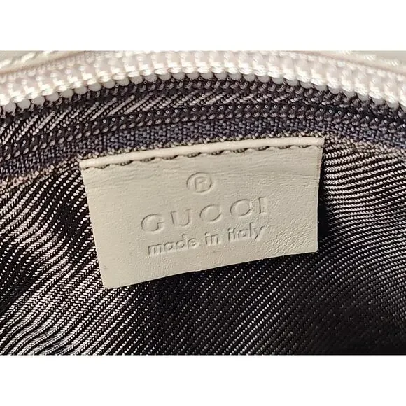 SOLD Gucci GG Monogram Canvas Tote Light Beige Leather Large Shopper Shoulder - Picture 10 of 16